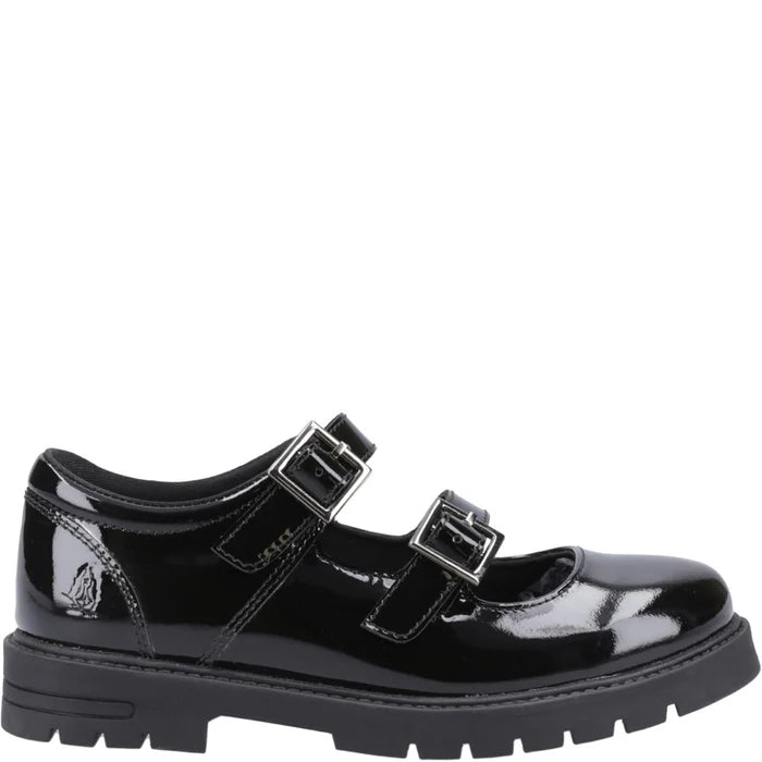 Hush Puppies Girls School Shoe Ella Patent Senior Black