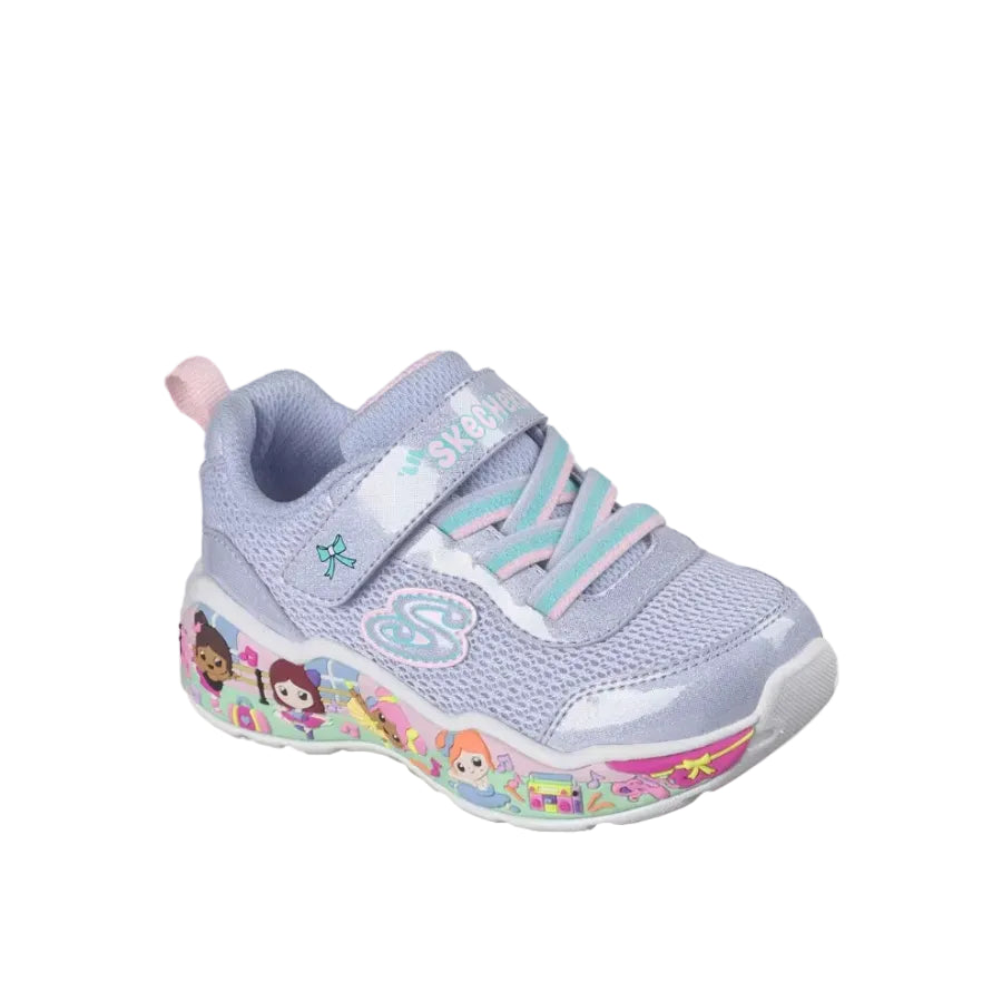Skechers Girls Trainer Paly Scene-Fun Squad Periwinkle/Multi