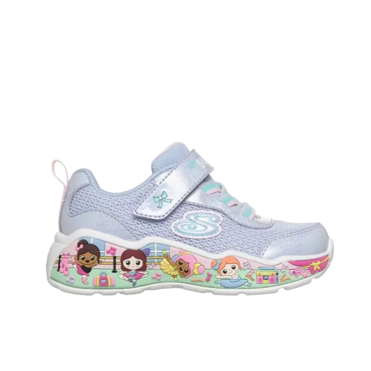 Skechers Girls Trainer Paly Scene-Fun Squad Periwinkle/Multi