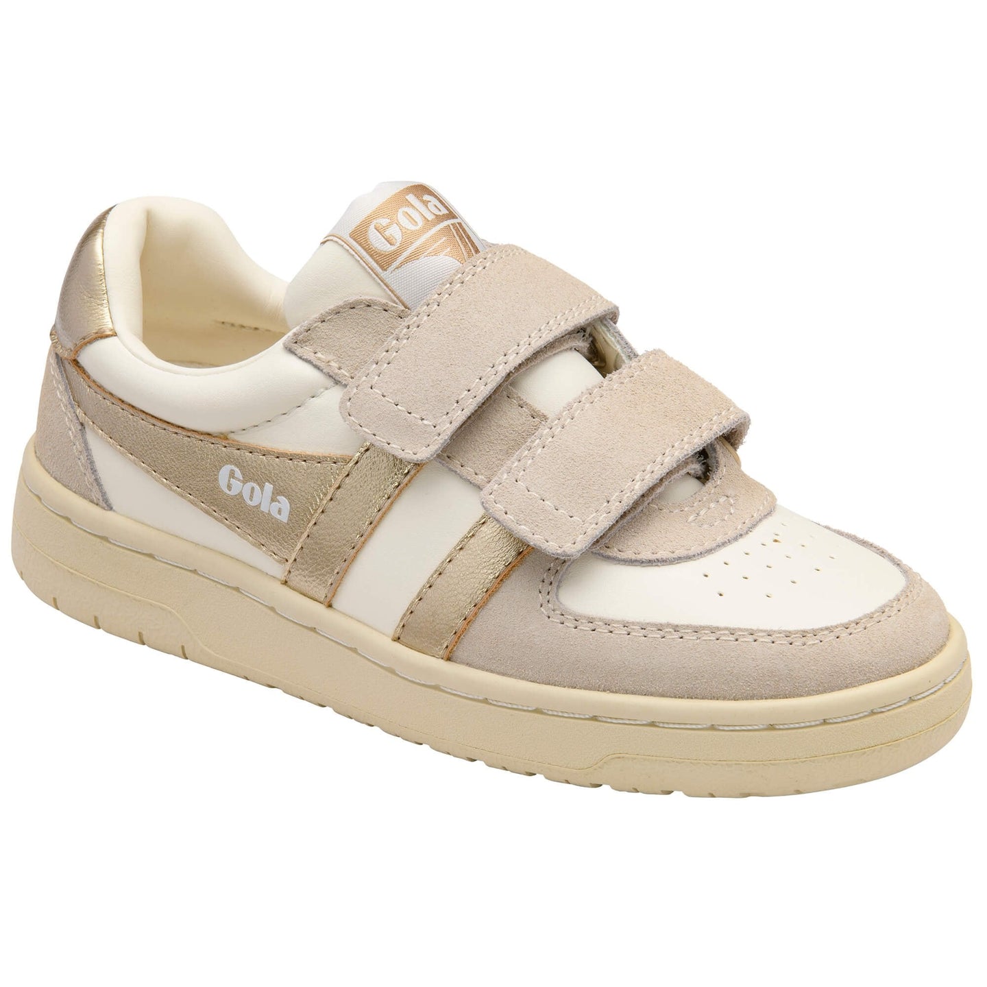 Gola Kids Trainer Hawk Mirror Strap Off White/Gold