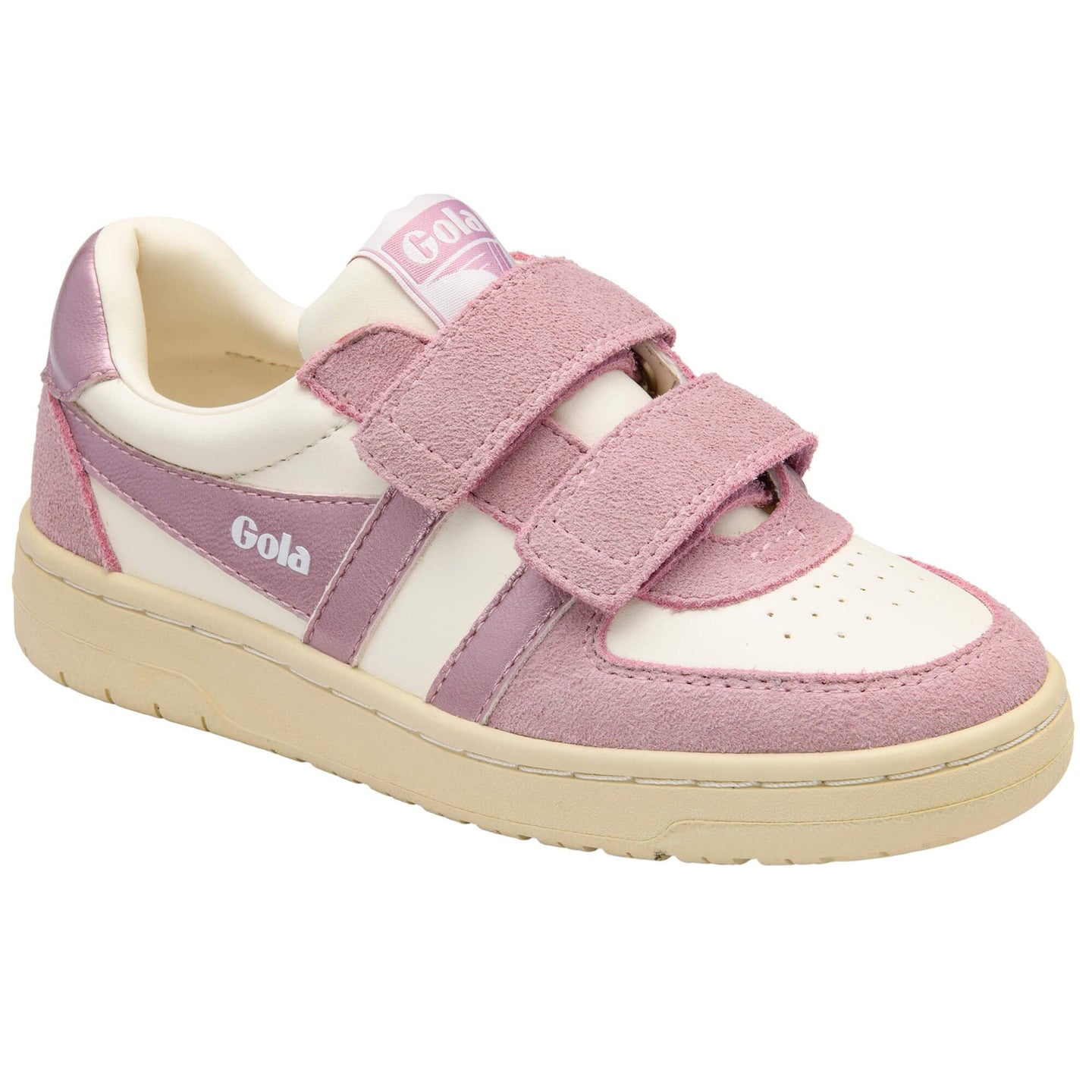 Gola Kids Trainer Hawk Mirror Strap Off White/Pastel Pink