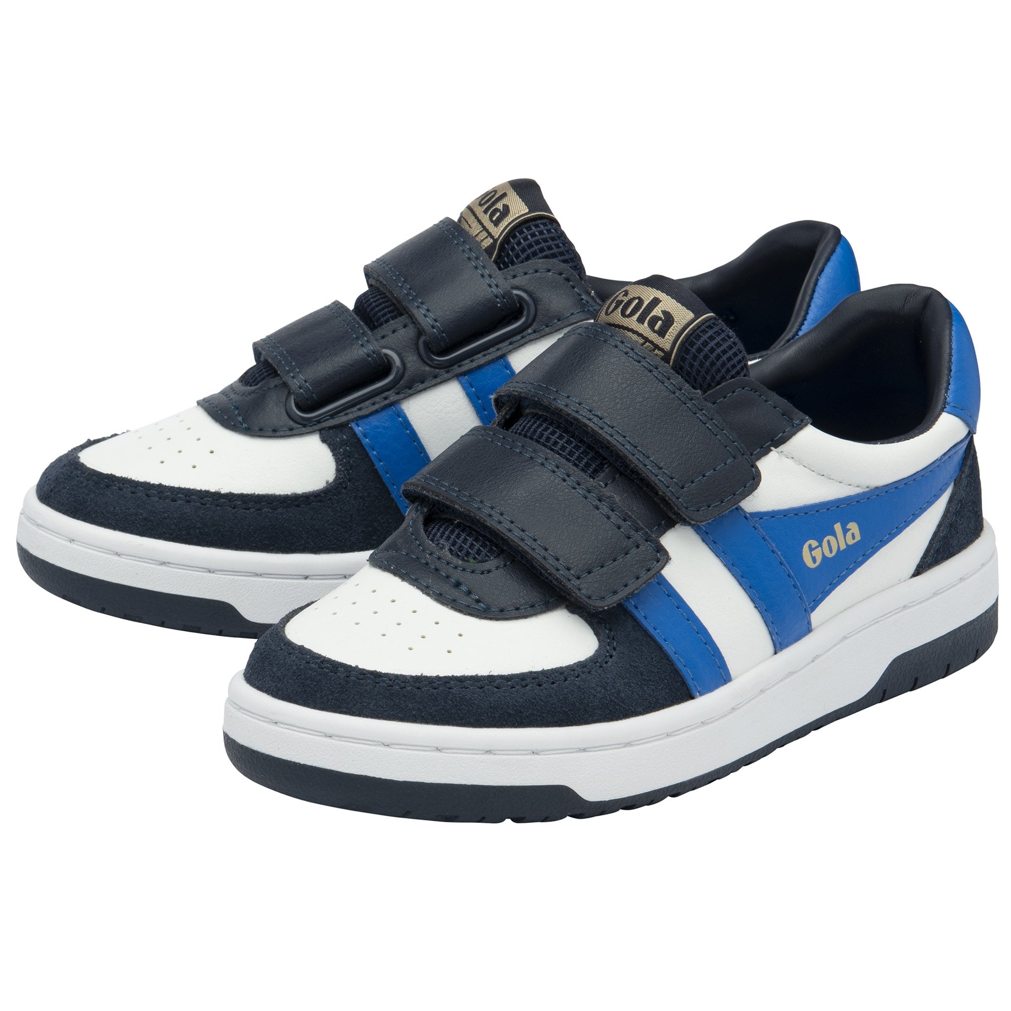 Gola Boys Trainer Hawk Strap White/Navy/Blue