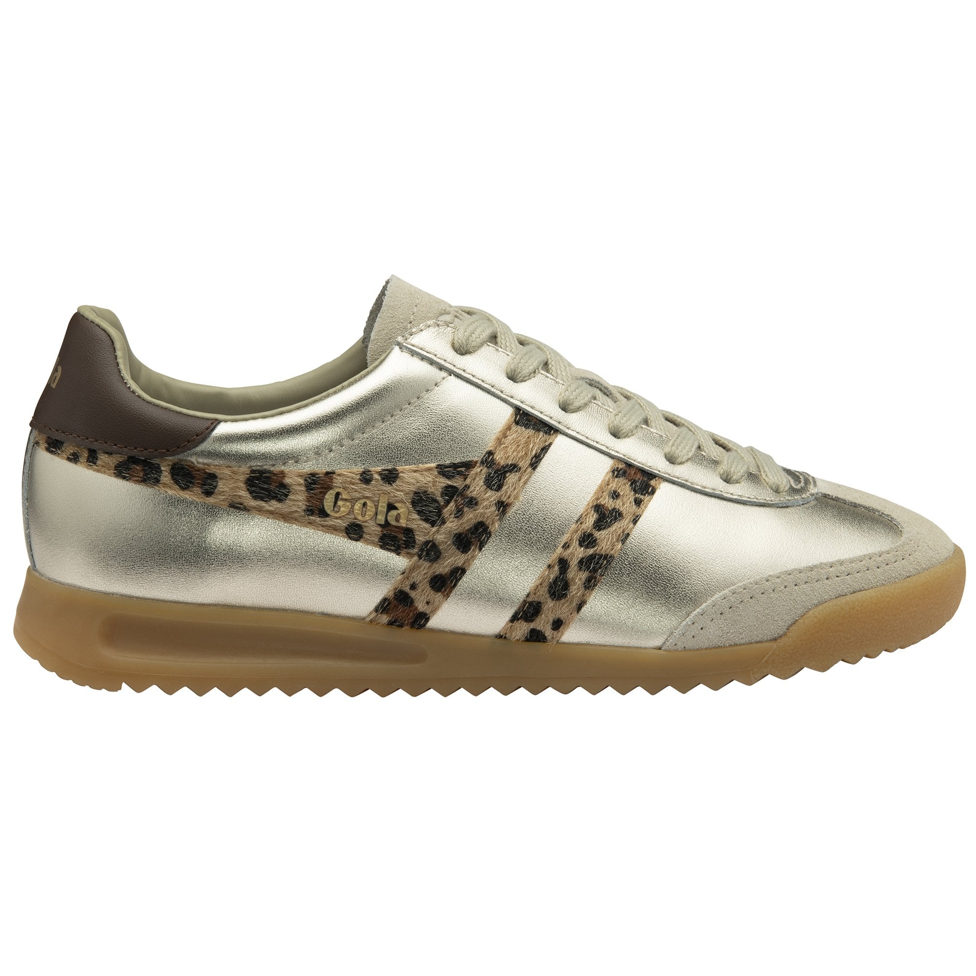 Gola Womens Trainer Torpedo Glimmer Safari Gold/Leopard/Dark Brown