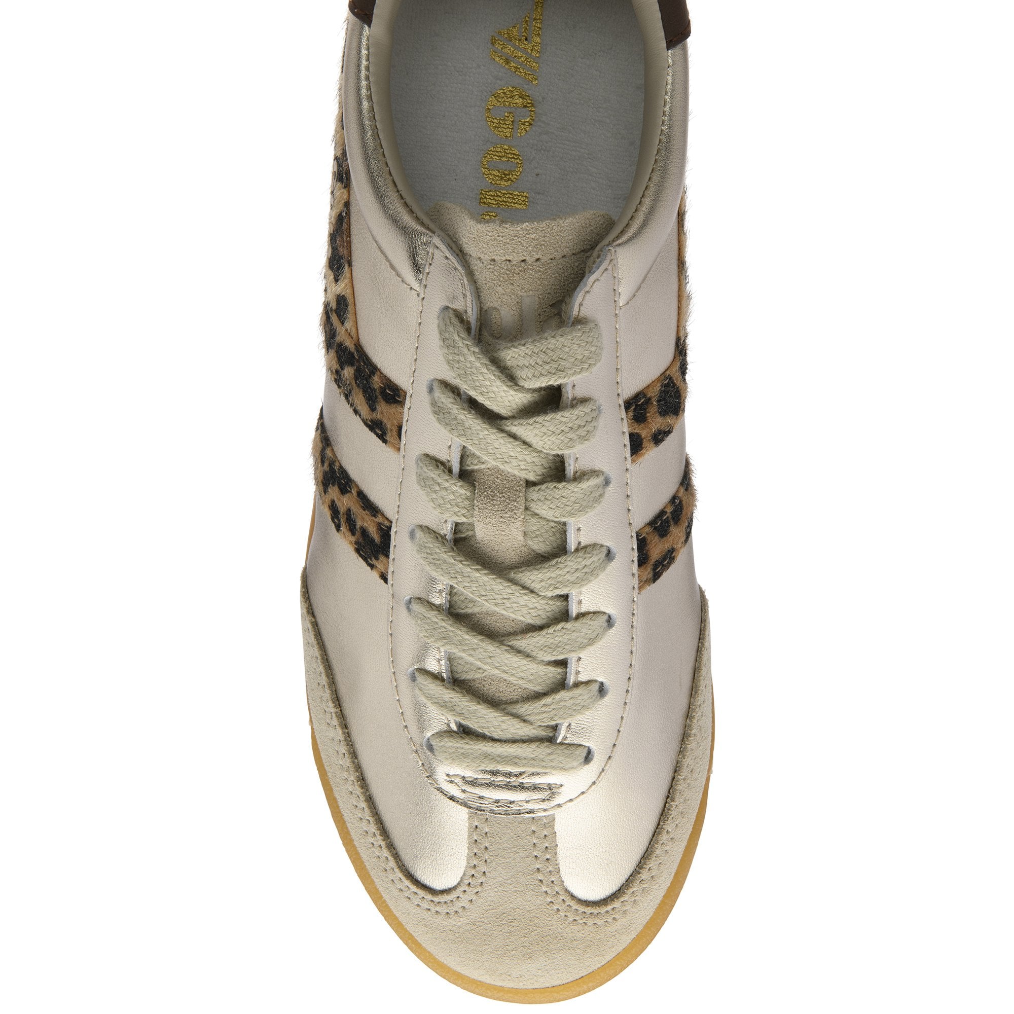Gola Womens Trainer Torpedo Glimmer Safari Gold/Leopard/Dark Brown