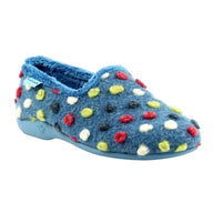 Lunar women's blue fleece slip-on slipper