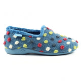 Lunar women's blue fleece slip-on slipper