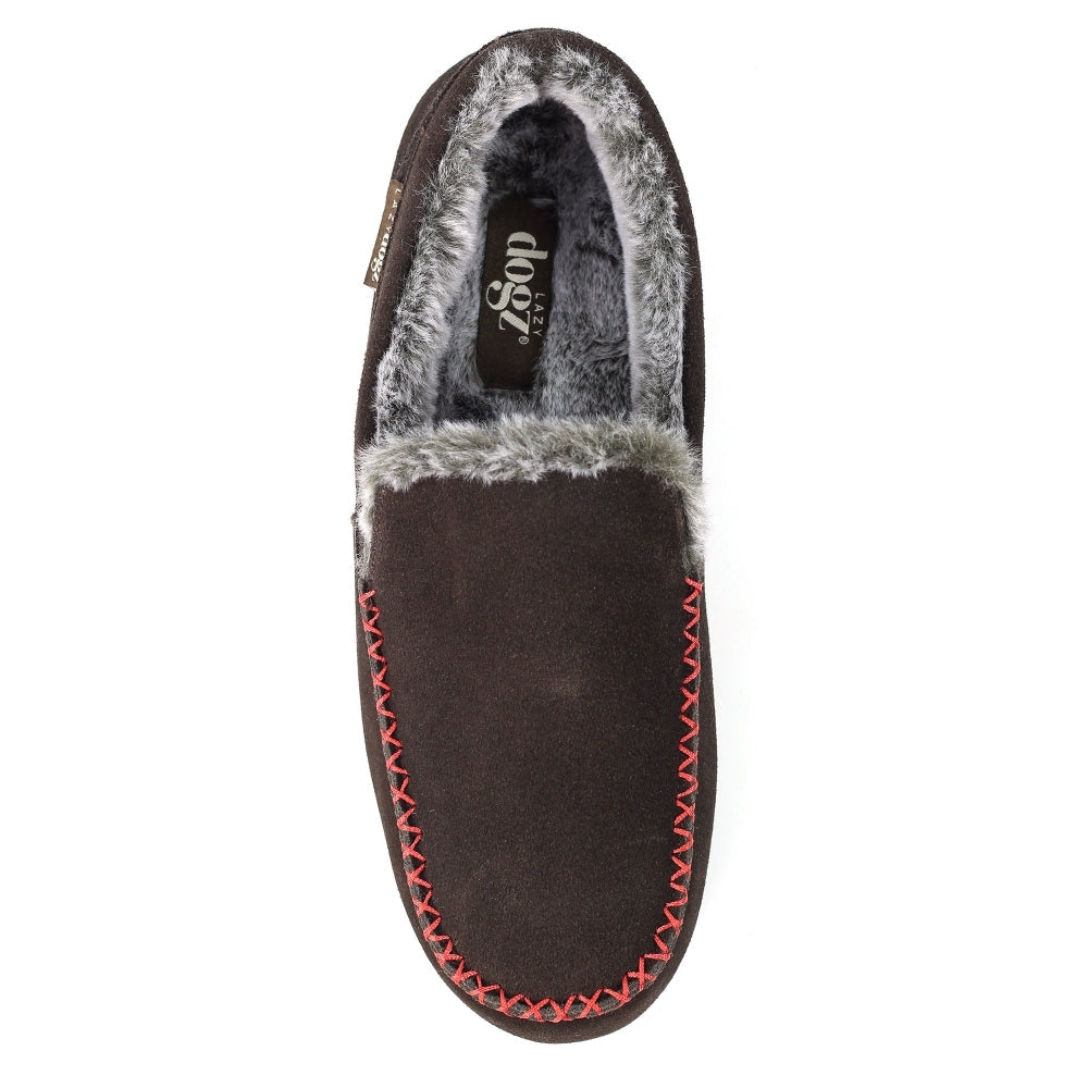 Lazy Dogz men's brown slip-on slipper