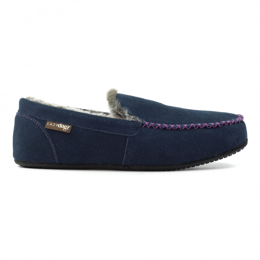 Lazy Dogz Mens Slipper Henry Navy