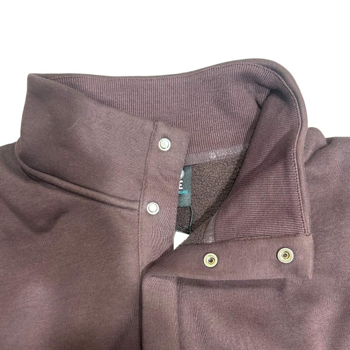 Gym+Coffee Sierra women's mocha bean snap collar jumper