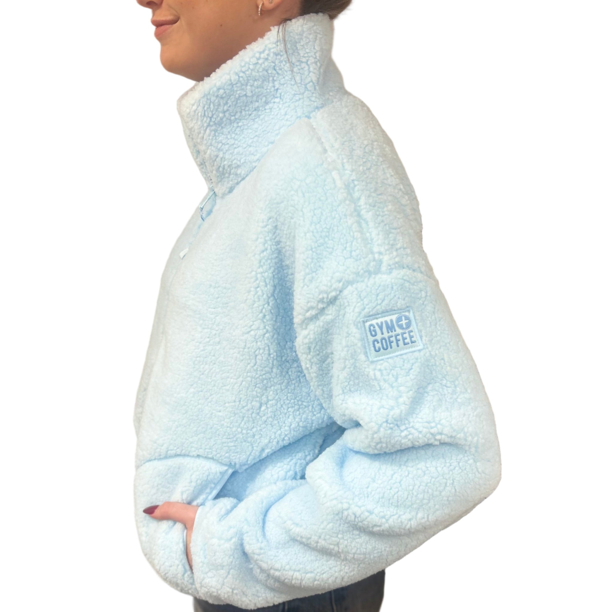 Gym+Coffee Womens Jacket Industry High Collar Baby Blue