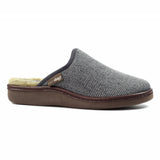 Lazy Dogz men's grey fleece slip-on slipper