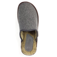 Lazy Dogz men's grey fleece slip-on slipper