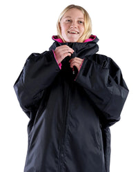 Dryrobe Kids Advance Long Sleeve Changing Robe Black/Pink