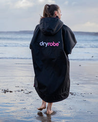 Dryrobe Kids Advance Long Sleeve Changing Robe Black/Pink