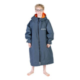 Dryrobe kids' grey and orange fleece jacket with zip