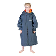 Dryrobe kids' grey and orange fleece jacket with zip