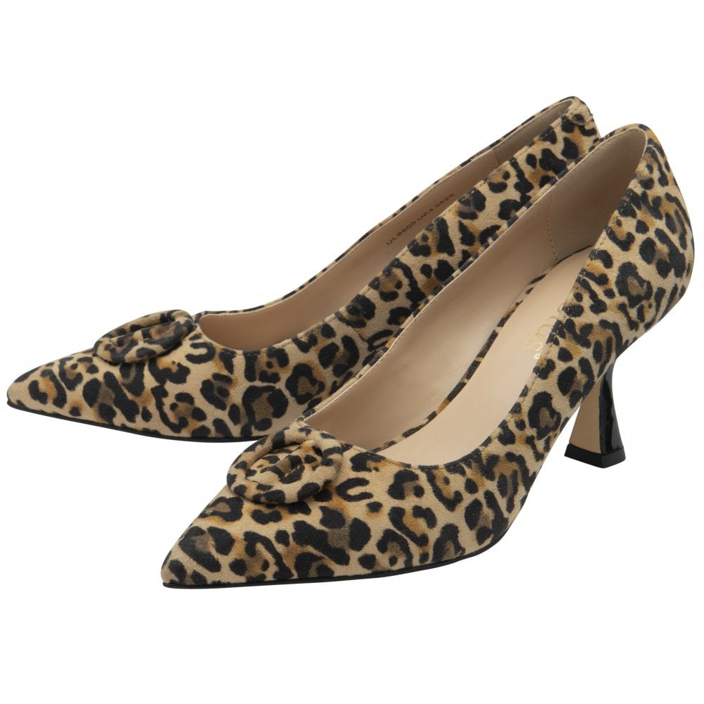 Lotus Womens Court Shoe Henley Leopard Suede