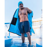 Dryrobe women's black and blue fleece jacket