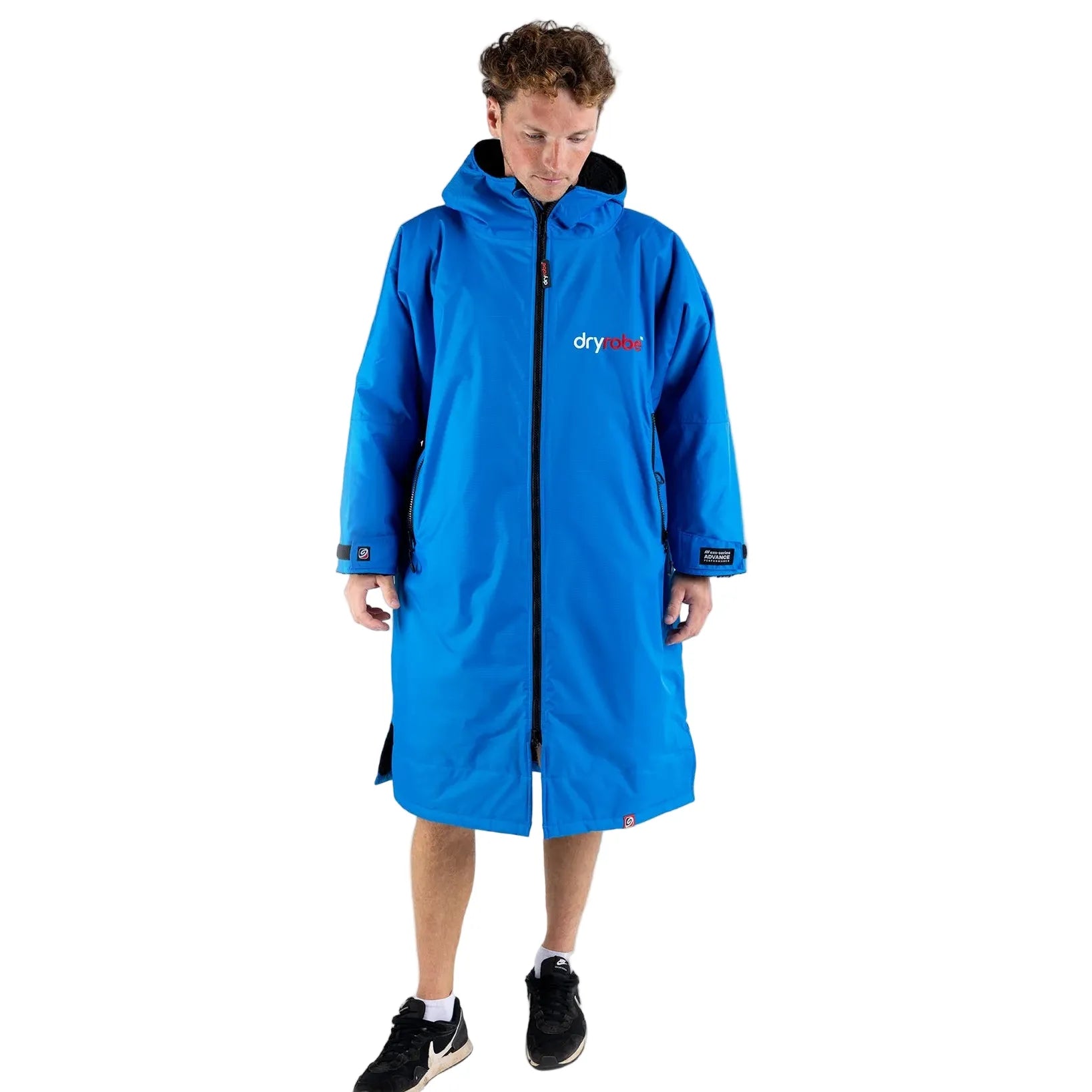 Dryrobe women's black and blue fleece jacket with zip