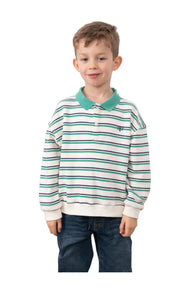 Lighthouse Boys Top Myles Sea Green & Navy Stripe