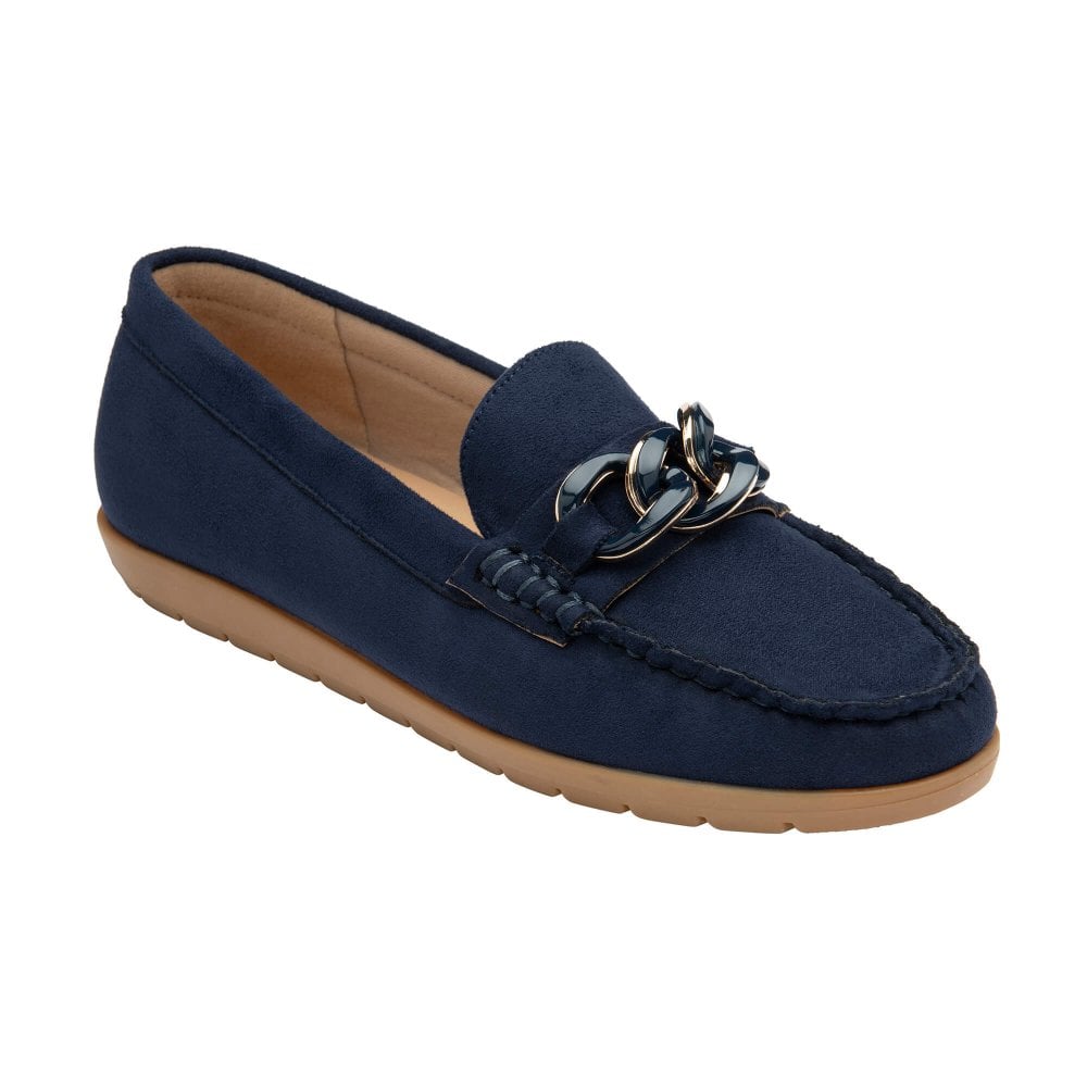 Lotus women's navy suede slip-on shoe