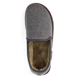 Lazy Dogz men's grey fleece slip-on slipper