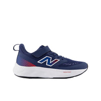 New Balance kids' navy and red trainer
