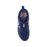 New Balance kids' navy and red trainer
