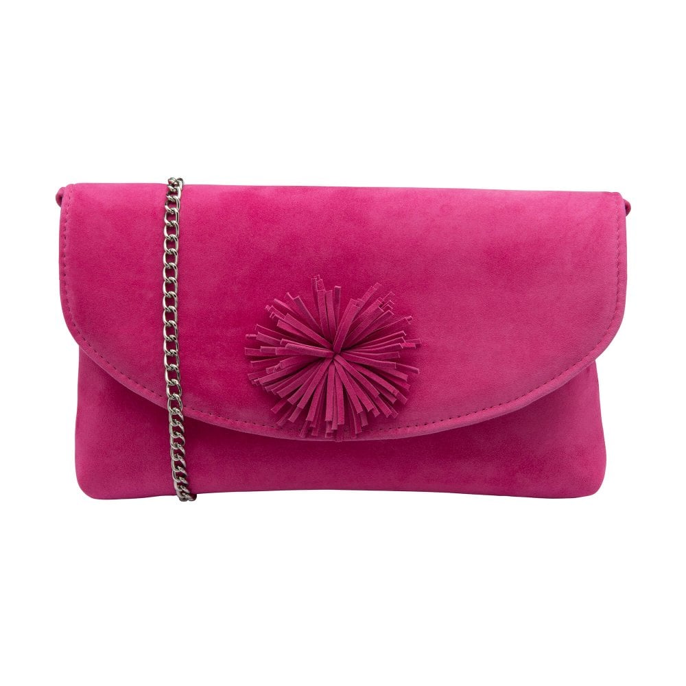 Lotus Womens Clutch Bag Rose Pink Suede
