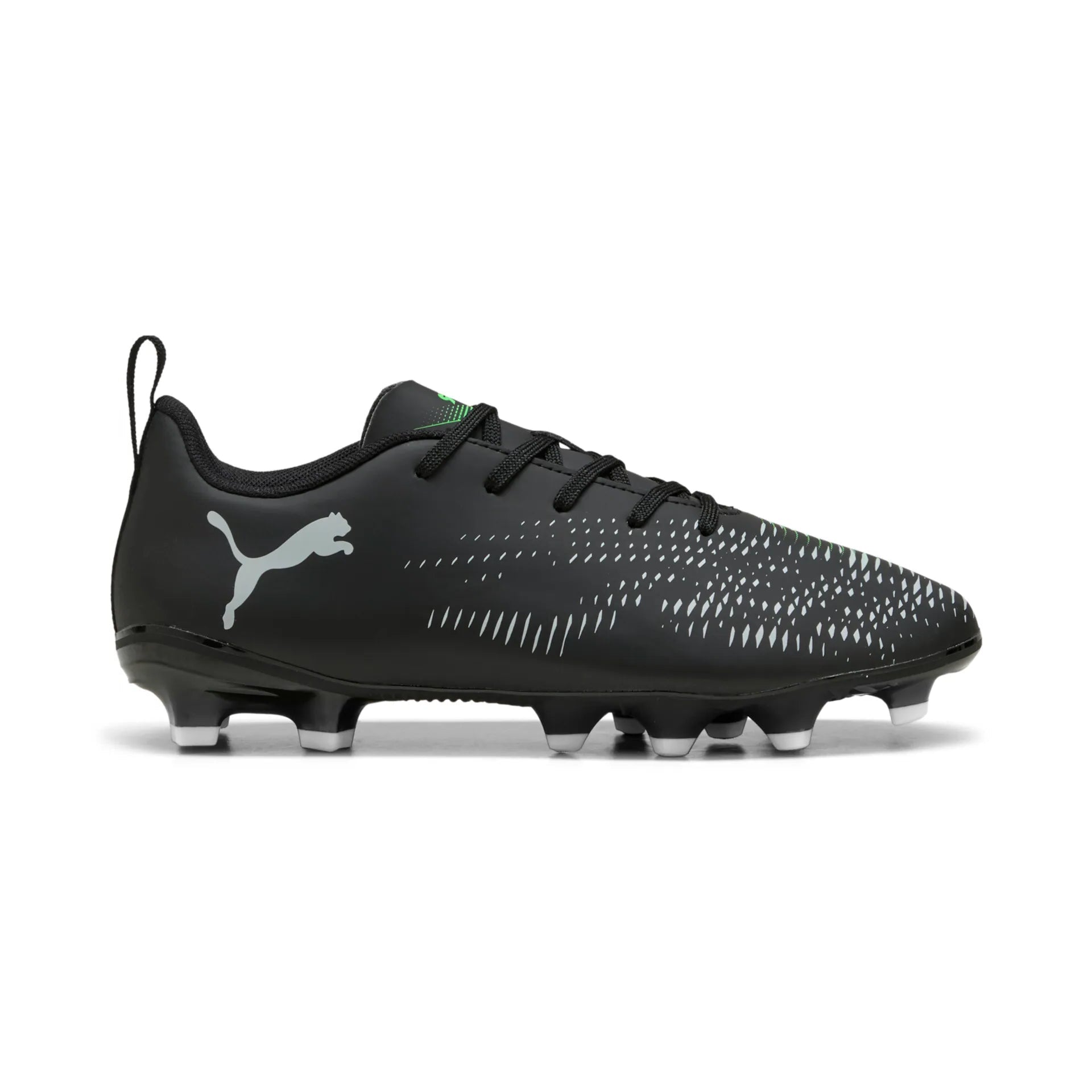 Puma Junior Football Boots Future 8 Play FG/AG Black/Cool Gray/Fluorescent Green