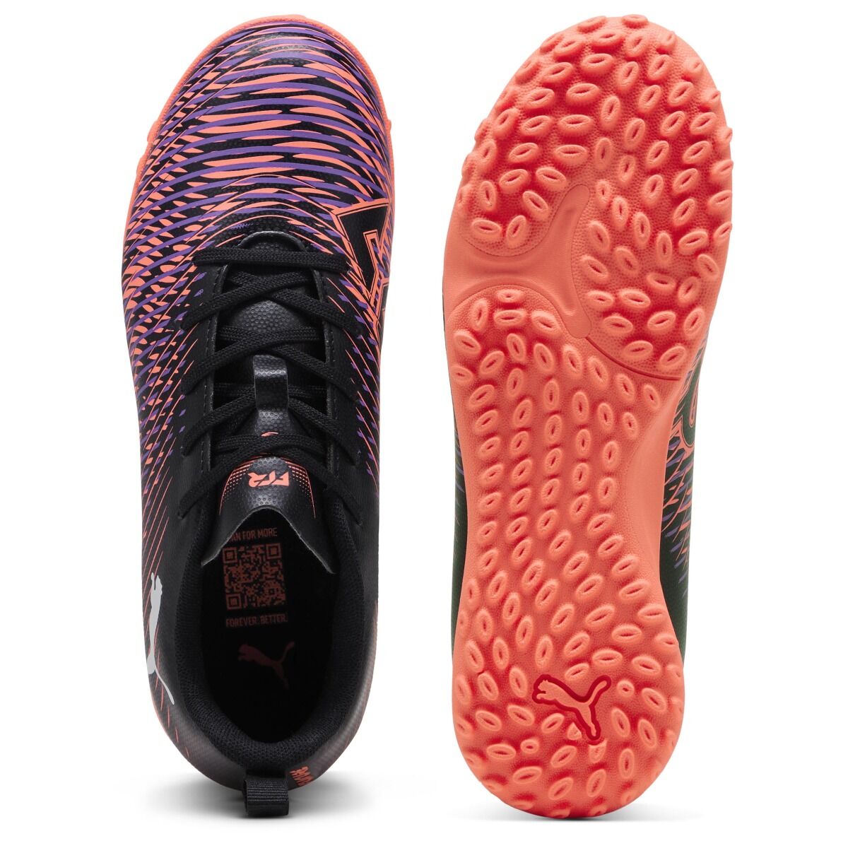 Puma Junior Astro Turf Boots Future 8 Play TT Black/White/Glowing Red