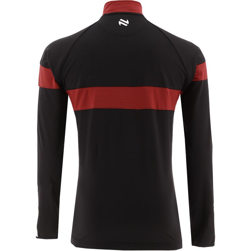 O'Neills Down GAA Rockway men's black, red and white quarter-zip top