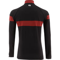 O’Neills Kids Down GAA Rockway Brushed ½ Zip Top Black/Red/White