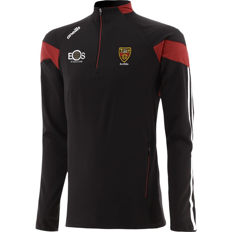 O’Neills Kids Down GAA Rockway Brushed ½ Zip Top Black/Red/White