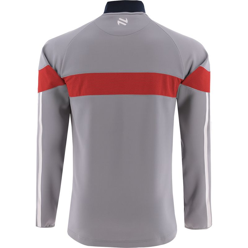 O'Neills Down Rockway Hybrid men's grey, red and white quarter-zip top