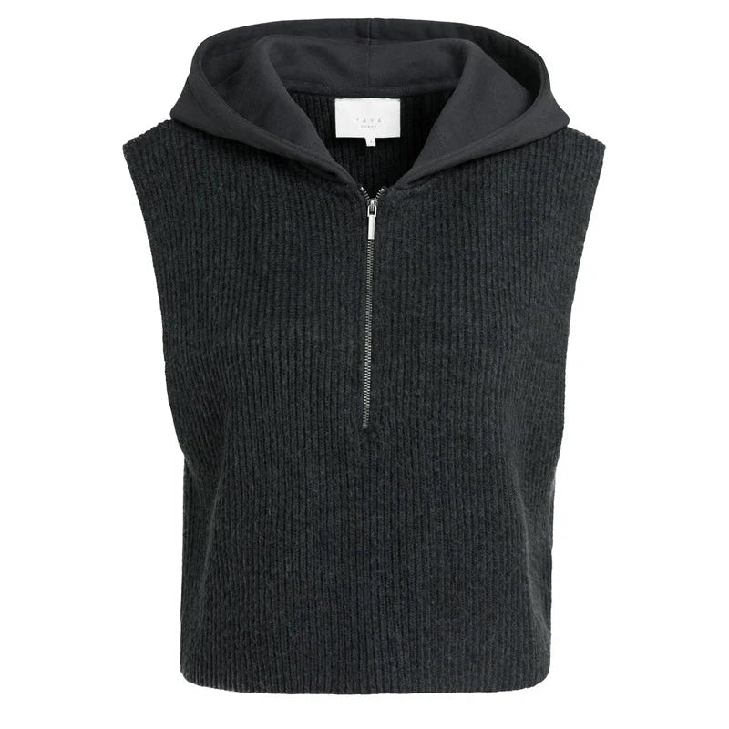 Yaya women's sleeveless knitted top in black