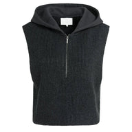 YAYA Womens Top Sleeveless Knitted Hole Black