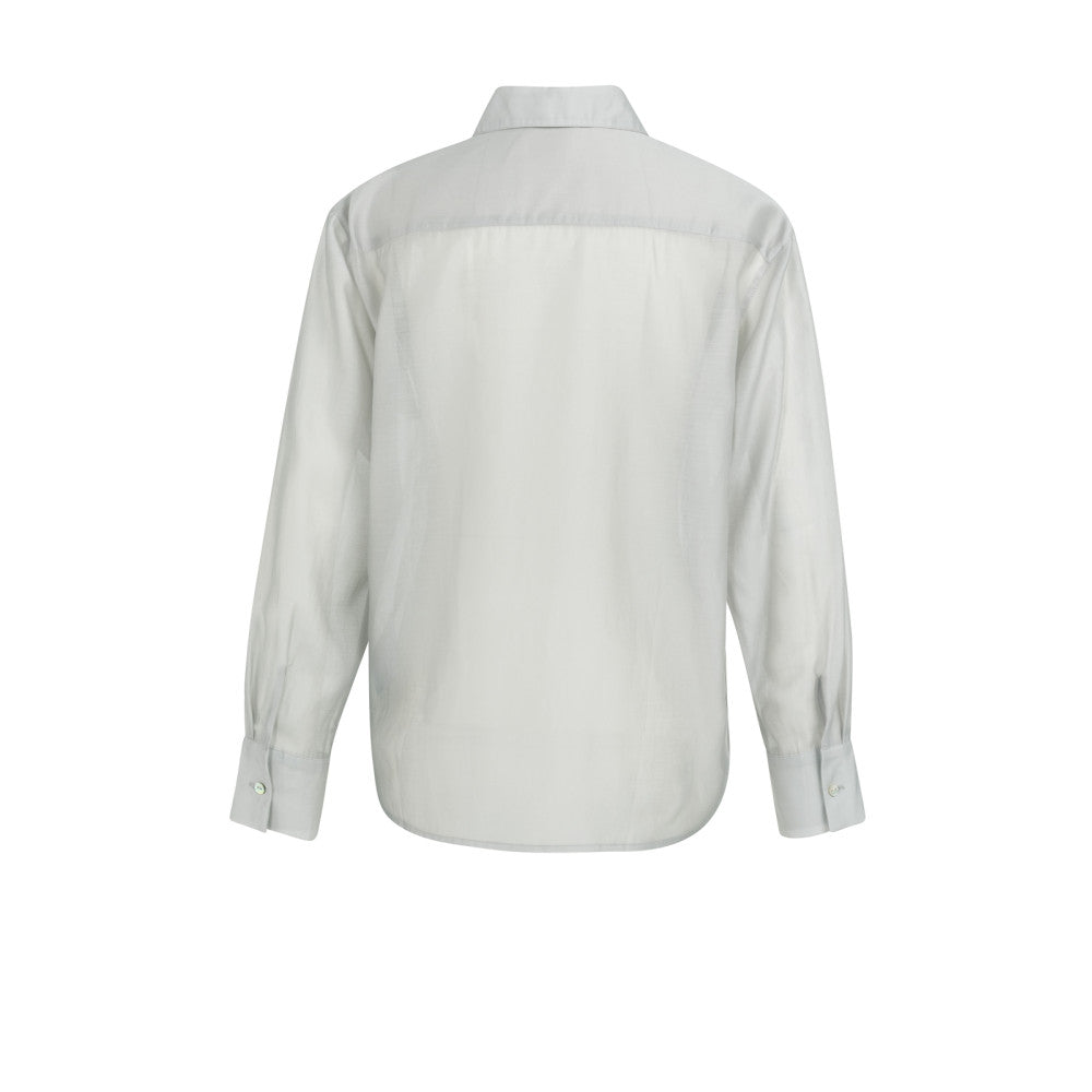 YAYA Womens Sheer Blouse Vapor Blue Grey