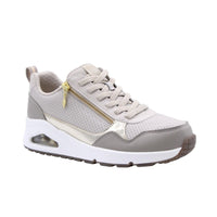 Skechers Womens Trainer Uno Metallic Sliders Taupe