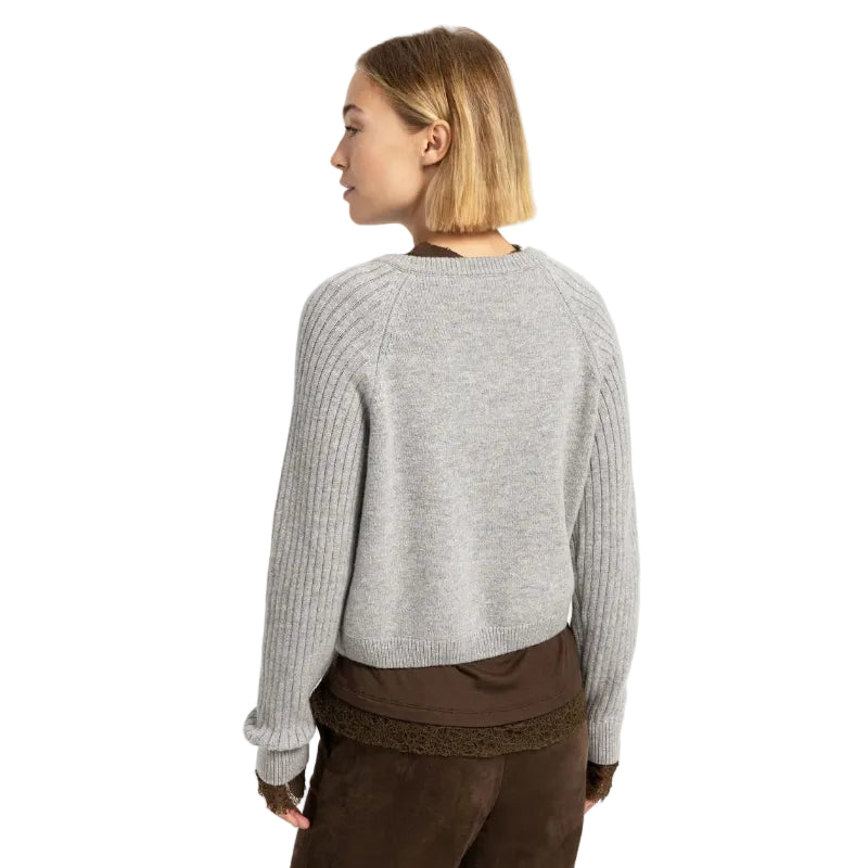 Yaya women's jumper in medium grey melange