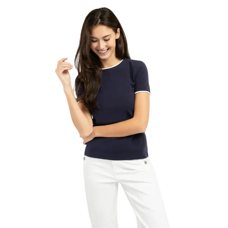 YAYA Womens T-Shirt 01-719084-603 Navy Blazer Blue