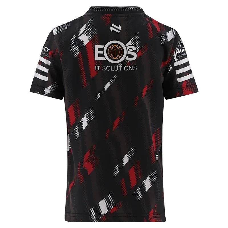 Down GAA Kids Premium Training S/S Top 26 Gunmetal Shadow/Down Red/White