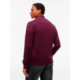 Tommy Jeans Mens Slim Essential Light 1/4 Zip Calypso Berry
