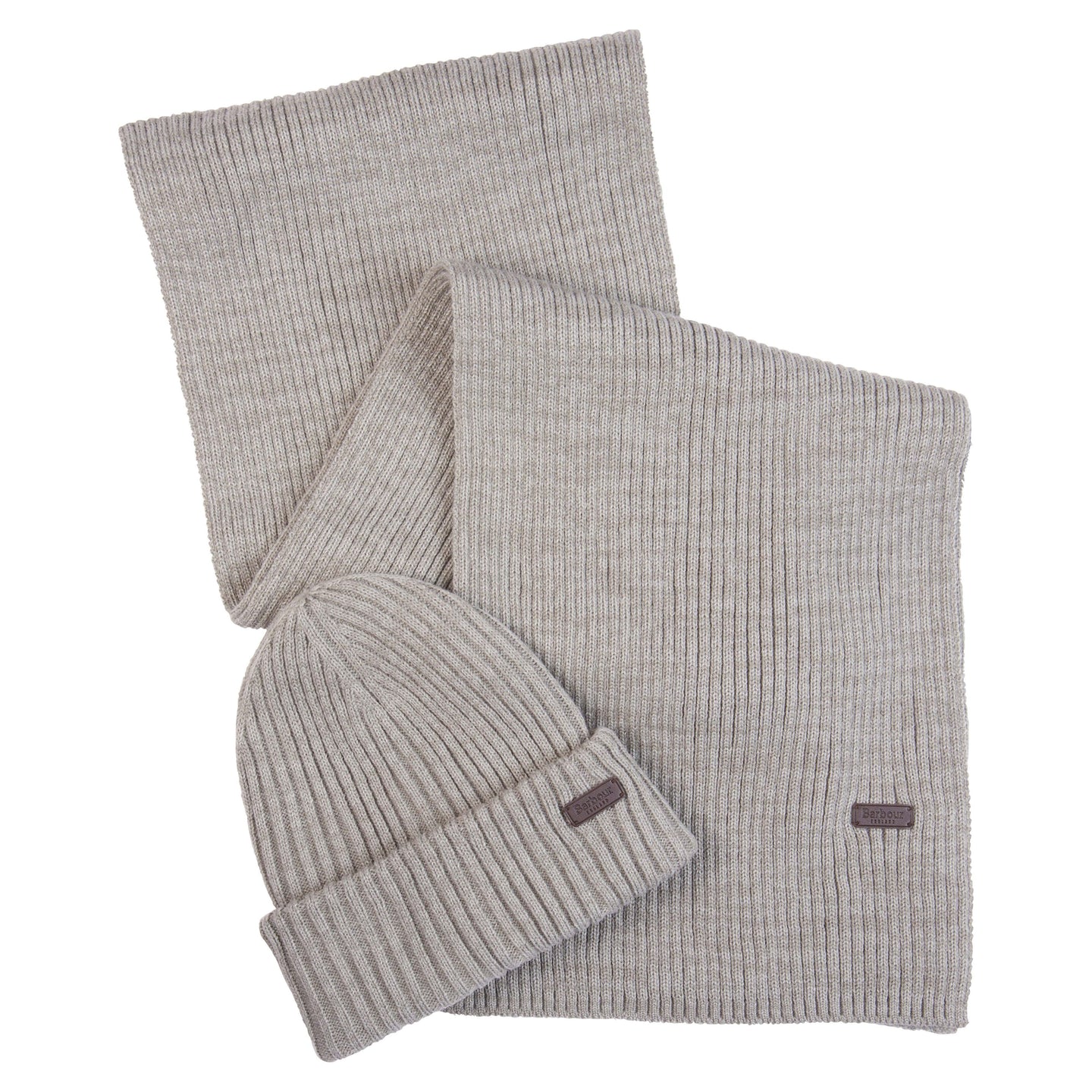 Barbour Mens Beanie & Scarf Crimdon Set Grey