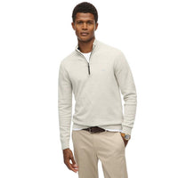 Superdry Mens Half Zip Essentials Cotton Lightning Grey Marl