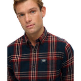 Superdry Mens Shirt L/S Cotton LumberJack Michigan Check Navy