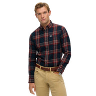Superdry Mens Shirt L/S Cotton LumberJack Michigan Check Navy