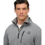 Superdry Mens Half Zip Storm Fleece Storm Light Grey