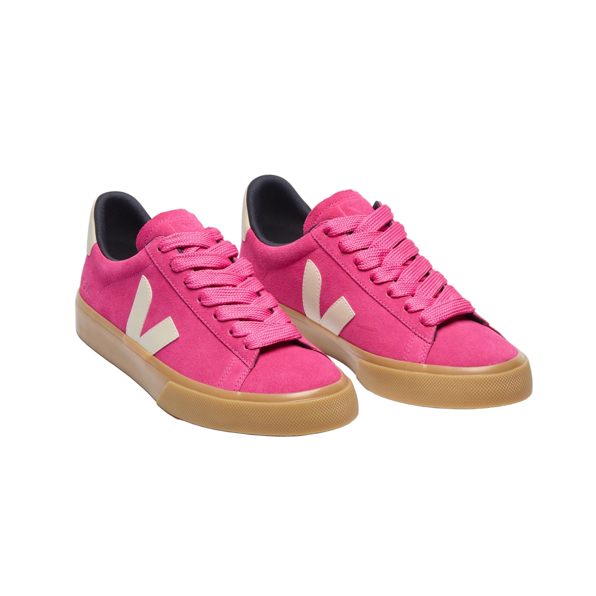 Veja women's pink leather lace-up trainer