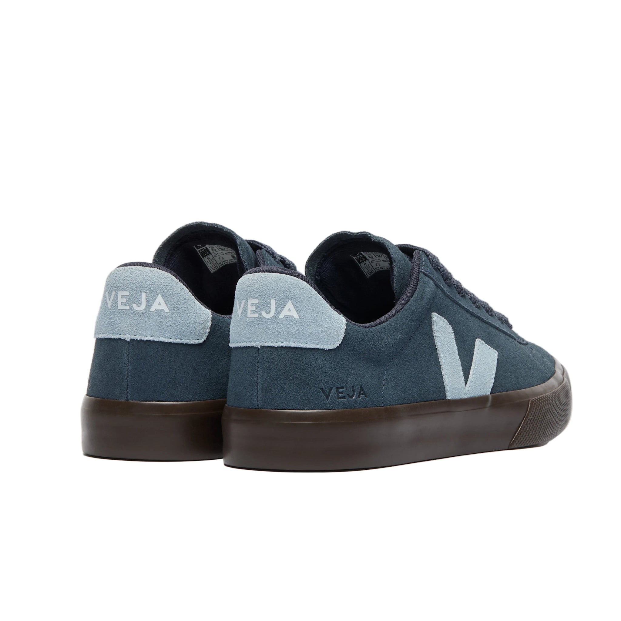 Veja women's blue leather lace-up trainer